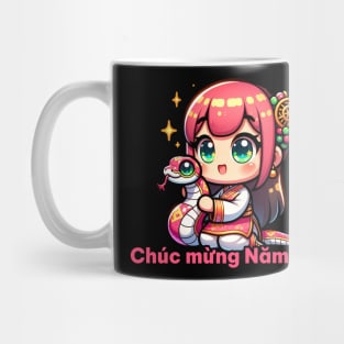 Kawaii Vietnamese New Year Girl & Snake Mug